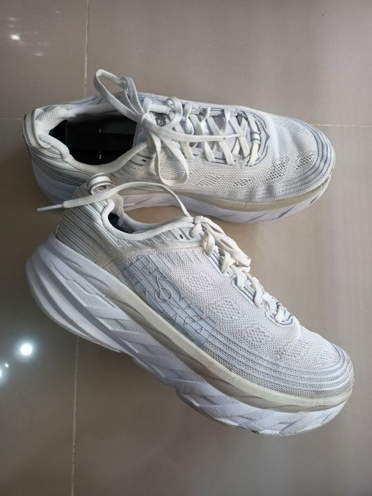 Hoka Bondi 6 ยาว 27cm EU42.5 UK8.5 US9 ของแท้ สีขาวหายาก | Lazada