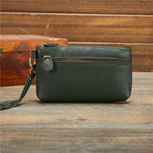 Genuine Leather Phone Wallet Key Holder Coin Purse Top Layer Cowhide Handbag Soft Square Small Size Casual Fashion Handheld