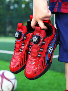 Childrens Football Shoes New Rotation Buckle Artificial Grassland Running Shoes Professional Training Shoes for Students Campus Sports