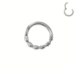 1pc Gothic Hinged Clicker Septum Nose Hoop Piercing Rings Stainless Steel Skull Dragon Spider Web Cartilage Tragus Earrings 16G