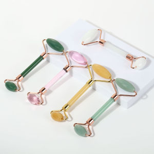 Metal Manual Dual Head Jade Roller Beauty Salon Massager Face Relaxation Massager Slim Face Lift Scraping