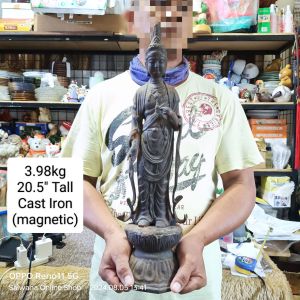 3.98kg VINTAGE SOLID CAST IRON MAGNETIC METAL BUDDHA FIGURINE • JAPAN SURPLUS