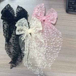 Girls Tailcoat Lace Bow Hairpins Lovely Princess Hair Clip For Baby Girl Romantic Wedding Season Headwear Kids Hair Accesories