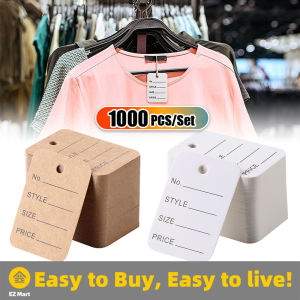 【Fast Shipping】 1000Pcs Useful Stock Clothing Price Hang Tag Garment Size Tag Clothing Printed Label Custom Clothing Paper Hang Tag String Hangtags Price Tags Clothes-Label