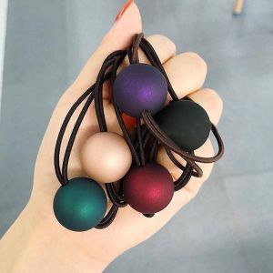 ยางรัดผมทรงกลมลุกแต่งผมสไตล์หวานสีพื้นแบบเรียบง่ายและสดชื่นพร้อมหัวเข็มขัดรัดผมสไตล์ใหม่จากจีนแผ่นดินใหญ่