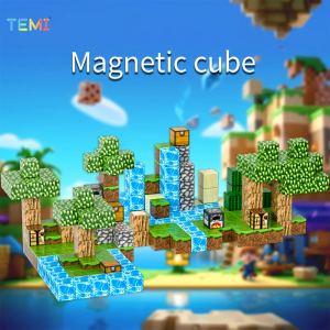 128pcs Minecraft DIY Nam Châm Đồ Chơi Mỏ Lắp Ráp khối từ khối xây dựng Trẻ Em Của mô hình giáo dục Món Quà Của Tôi Thế Giới khối xây dựng đồ chơi có nam châm