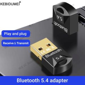 Kebidumei | USB Bluetooth 5.4 Adapter Transmitter Bluetooth Receiver Audio Bluetooth Dongle Wireless USB Adapter for Computer PC Laptop