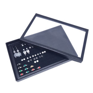 Ear Studs Display Box Covered Stall Storage Jewelry Plate Earring Storage Box Ring Tray Large Capacity Jewelry Box