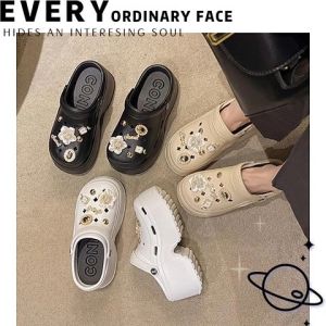 KDAShop  จัดส่งในไทย  รองเท้าแตะแฟชั่นแบบสวมหัวโต พื้นสูง2.5 นิ้ว ใส่แล้วสูงเลย มาพร้อมเซ็ทตัวติดสุดน่ารัก เลือกได้ 5 สี ต้องมีแล้วน้า ราคาจึ้งใจสุด