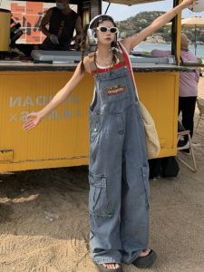 Quần Jeans Ống Rộng Kiểu Dáng Thẳng Retro American Denim Quần Ống Rộng Dài Thời Trang Mùa Hè Cho Nữ Quần Áo Thường Ngày