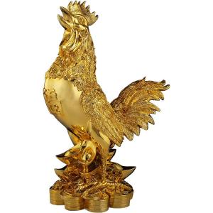 Gold Rooster Ornament Home Decor Craft Gift Lucky Chicken Figurine Modern Chinese Style Resin Statue Living Room Decorations