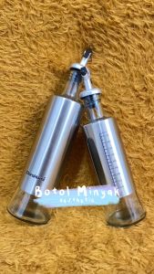 Botol Minyak Goreng Tempat Kecap Syrup Olive Oil  Kaca Stainless Steel Murah Bagus Milenial