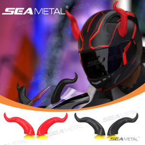 SEAMETAL Simulation Helmet Decoration Devil Horns Super Cool Funny Motorcycle Motorcycle Electric Car Helmet Suction Cup Horns