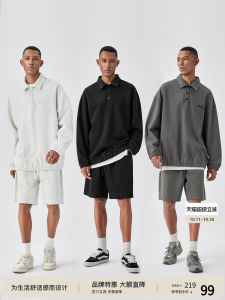 Bodydream American Style Heavyweight Hoodie Mens Polo Shirt Loose Casual Overhead Trendy Multicolor Turn-down Collar Sweatshirt