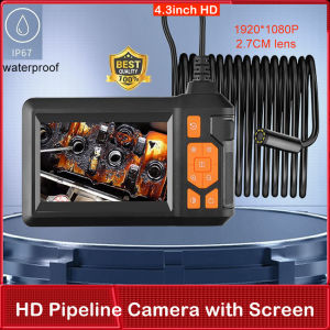 กล้องงู กล้องเครื่องส่องตรวจมีไฟกล้องตรวจความสะอาดฟัน 1080P HD กล้องบอร์สโคป แสงกล้องกันน้ำ IP67 กล้องเครื่องส่องตรวจยืดหยุ่น 16.5ft อุปกรณ์สำหรับผู้ชาย (4.3 ”)