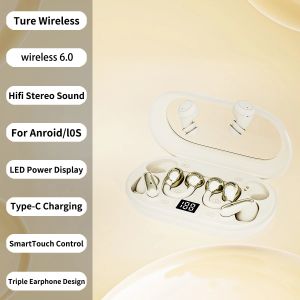 Kebidumei | KEBIDUMEI 2 Pairs of Earbuds Bluetooth 6.0 In Ear Twin Earphone HIFI Stereo Sound Wireless Headphones Low Latency Game Headsets