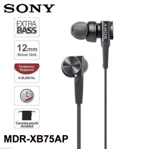 Original Sony MDR-XB75AP In-Ear Extra Deep Bass Headphones 3.5mm Wired Stereo Earphones Sport Earbuds Handsfree Headset with Mic