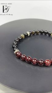 กำไลหินมงคล โกเมนออบซิเดียนสีทอง - ช่วยให้สมปรารถนา แก้ไขปัญหาด้านความสัมพันธ์ความรัก ขจัดพลังลบออกจากตัว