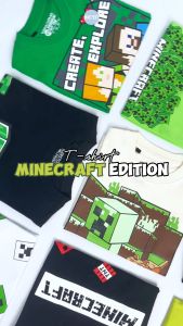 Kaos Minecraft anak lengan pendek bahan katun umur 3-17 tahun / Tshirt Minecraft