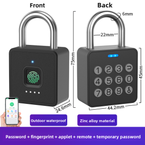 elinksmart | Fingerprint Password Electronic Stainless Steel Large Padlock