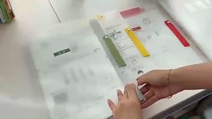 5Pcs Long Double Rotating Folder Insertion Foldable Entrance Exam Paper Storage Bag with Built-In Pocket Large Capacity