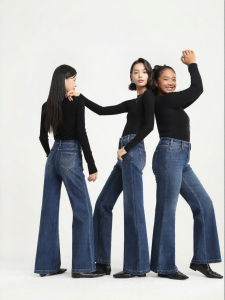 HIPPIE MISS | Bohemian Style Flared Jeans High Waisted Insulated