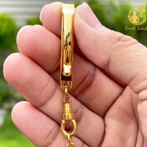 หน้าต้น: แหนบห้อยพระ ทองเลเซอร์ ชุดคู่แหนบยี่ห้อพูกแท้+สปริงก้ามปูทองเลเซอร์