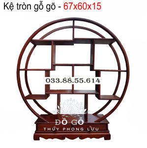 Kệ mini tròn gia dụng gỗ gõ cỡ khủng-kệ bày đồ gỗ cao 67 ngang 60 sâu 15