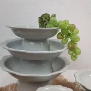 พาน พานเซรามิค size 4-8นิ้ว พานเซรามิคสีขาว พานไหว้ครู พานเชิง เซรามิคลำปาง ทนทานไม่แตกลายงา