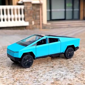 1:32 Tesla Cybertruck Pickup Alloy Car Model Sound and Light Pull Back Collection Diecast Vehicles Car Toys for Kids