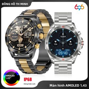 Đồng Hồ Thông Minh Màn Hình AMOLED 1.43 Inch Dành Cho Nam Và Nữ Hỗ Trợ Gọi Bluetooth Chống Nước Theo Dõi Thể Dục Thể Thao Đo Nhịp Tim Theo Dõi Giấc Ngủ Điều Khiển Nhạc