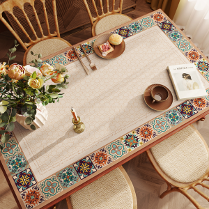 Waterproof Heat-Resistant Leather Tablecloth
