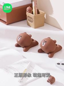 LINE FRIENDS BROWN Phone Holder Cute Cartoon Desk Accessory Relieve Hand Fatigue Premium PVC Figure LFB25