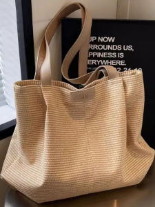 GVSEDUN Pure Color Large Capacity Canvas Tote Bag New Qixi Festival Gift Single Shoulder Bag Birthday Gift