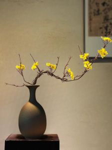 New Chinese Style Ceramic Flower Vase Zen Meaning Entrance Decorative Tabletop Decoration for Tea Room And B&B Jiangxi Jingdezhen