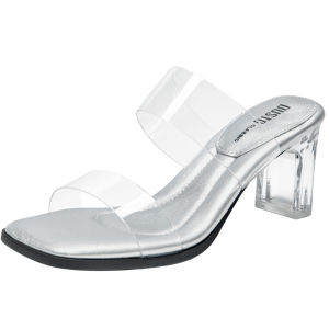DUSTO | Transparent Coarse Heel Mid Heel Sandals