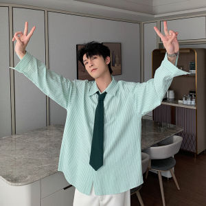 Áo Sơ Mi Nam Dài Tay Thường Ngày Hualun Zhao Rộng Rãi Kẻ Sọc Áo Khoác Ngoài Đa Năng Mùa Xuân Thu Thời Trang Thanh Lịch
