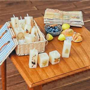 Miniature Artificial Retro Christmas Halloween Candle Mini Model Can Be Lit 6 Points 8 Points 12 Points Scene Decoration