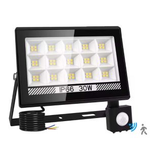 30W/60W/100W LED PIR Motion Sensor Floodlight IP66 Outdoor 6000K Super Bright Spotlight for Garden Garage Street Security Light
