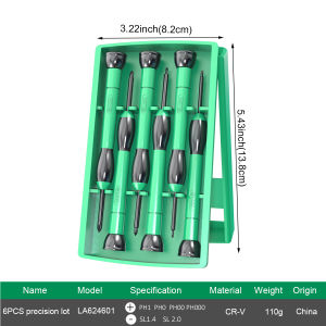 LAOA | LAOA 6PCS Precision Screwdriver Set CR-VMagnetic Tips Sliding Case Repair Tool Kit for Phone Watch Electronics PH000-SL1.4