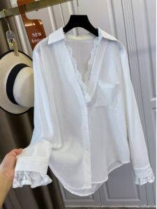 AIYITI | Spring New High-end Lace White Plus-size Shirt
