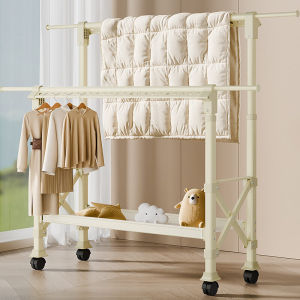 Foldable lifting aluminum alloy drying rack | Double Pole Clothes Hanging Rack | Rak Penyidai Baju Rak Baju Besi Penggantung Baju Ampaian Baju | 晾衣架