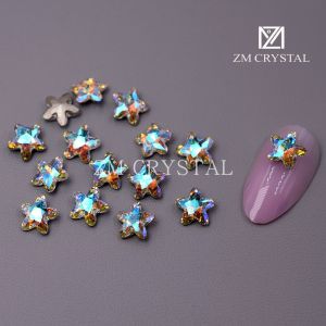 Colorful Sharp Bottomed Sea Star Nail Drills Super Shiny DIY Nail Stickers for Beauty Tools And Makeup Accessories