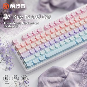 EWEADN | Cat Design Cute High Appearance Mechanical Wireless Keyboard and Mouse Set For Women
