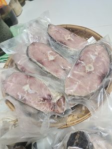 ปลาอินทรีย์เค็มหอม ระนอง 500กรัมราคา299 หันชิ้นเนื้อล้วนไม่มีหัวไม่มีหาง เนื้อปลานุ่มเค็มน้อยหอมอร่อย