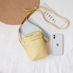 Mini Korean Style Fashionable Womens Crossbody Bag Summer Mobile Phone Pouch Small Elegant PU Leather Zipper Purse