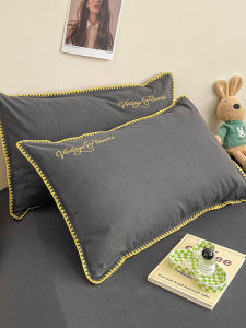 100% Pure Cotton Pillowcase Single Male Model Washed Cotton Pillow Core Case 48x74cm One Pair Pure Color Bedding Accessories