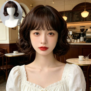 Wig Female Korean Age Reduction Short Roll Wig Fluffy Trim Egg Roll Short Hair Full Headgear