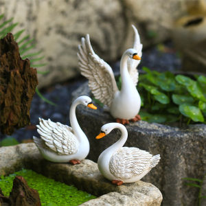 Swan Decoration Idyllic Rockery Fish Pond Landscaping Animal Decorations Garden Courtyard Kindergarten Bonsai Display Gift