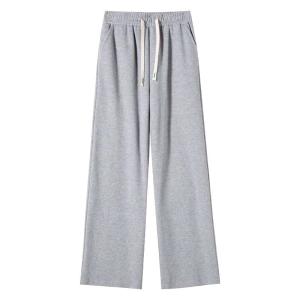 JIANGLU | Plus Size Womens Knitted Wide Leg Pants Casual High Waist Straight Cut Loose Fit Autumn Fashion Plus Size Ladies Trousers